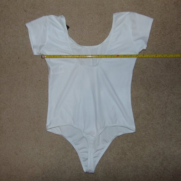 ABT White Short Sleeve Thong Leotard AL NWT - Picture 8 of 8